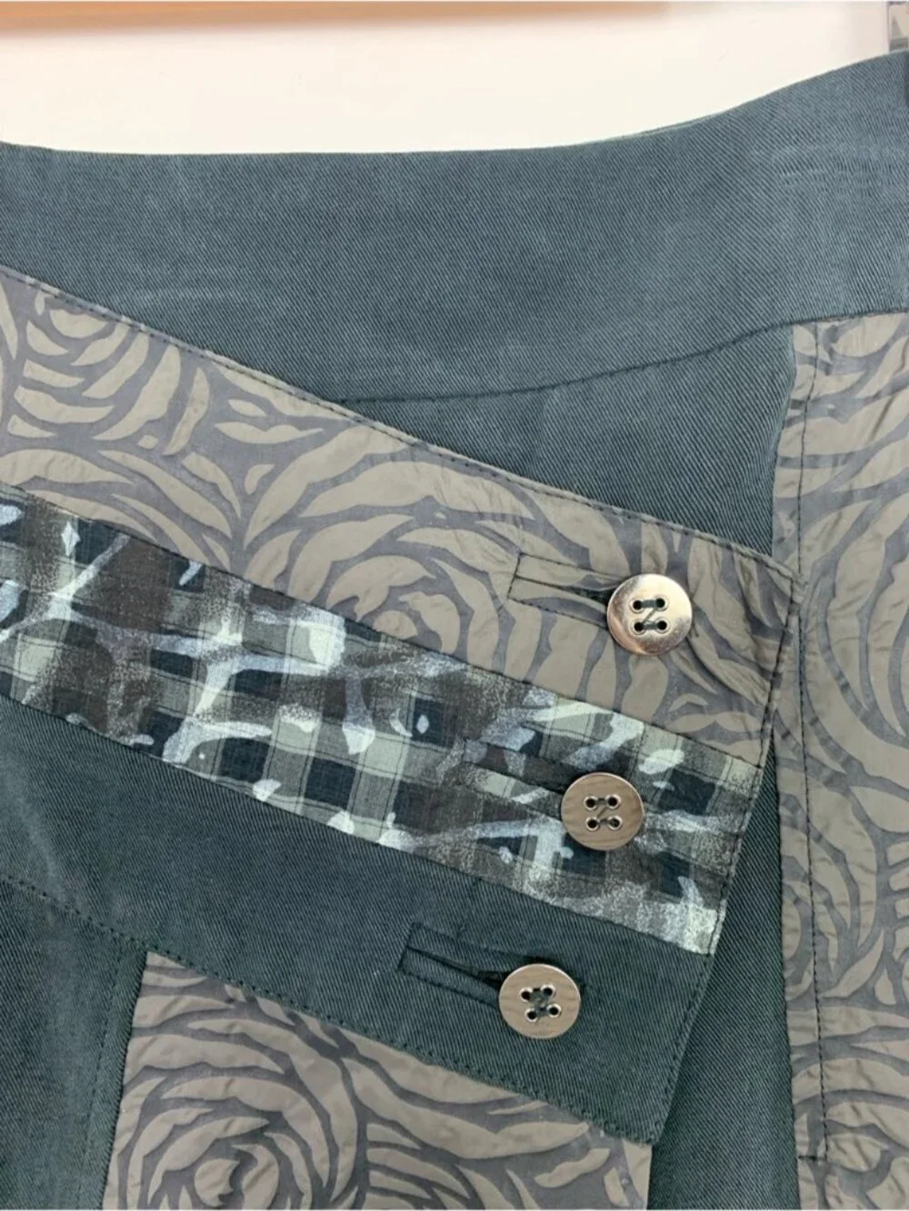 NWT O.K.S Patchwork A-Line Skirt